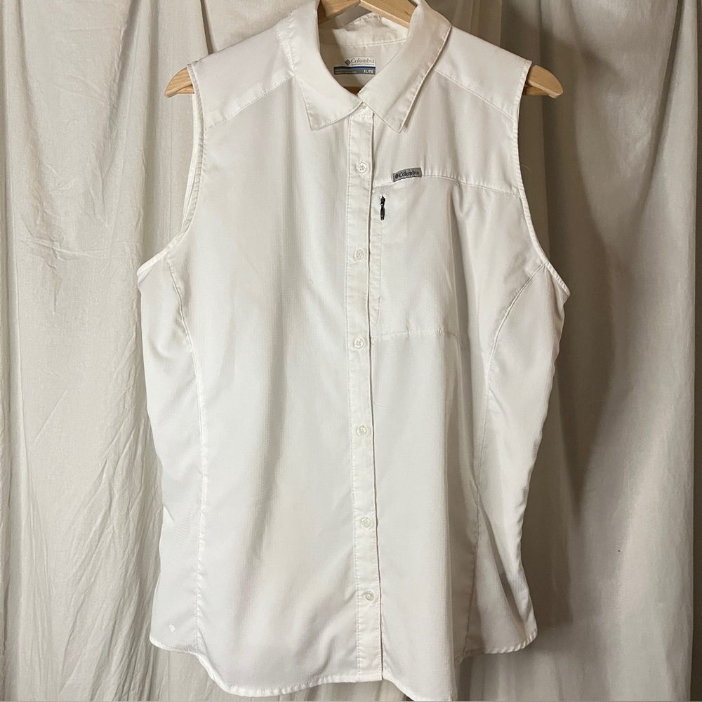 Columbia Ivory Sleeveless Button-Up Shirt